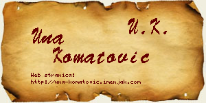Una Komatović vizit kartica